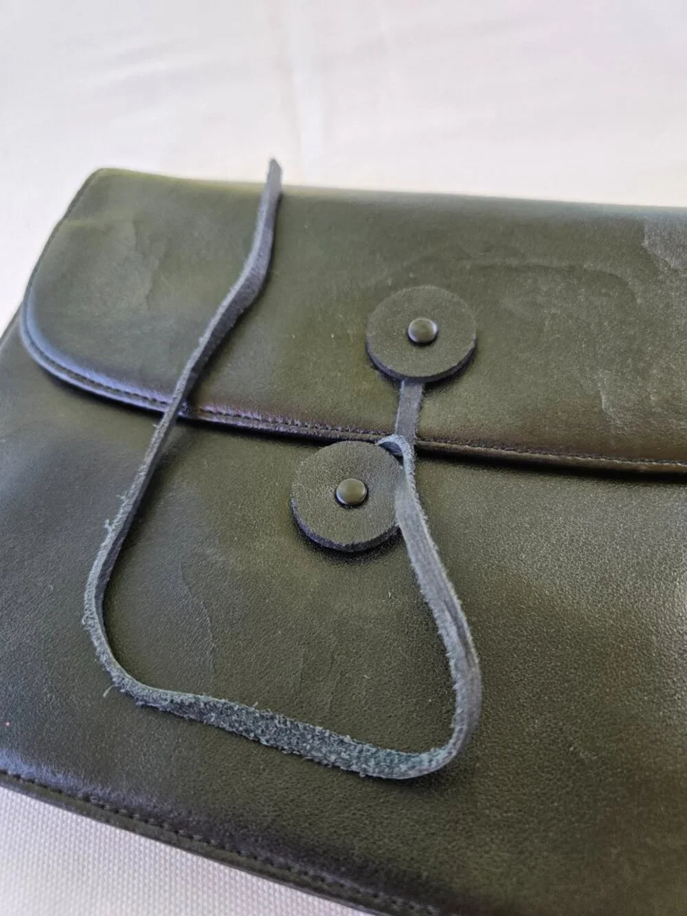 Punctuate Brand Black Leather Folio Pouch Folder